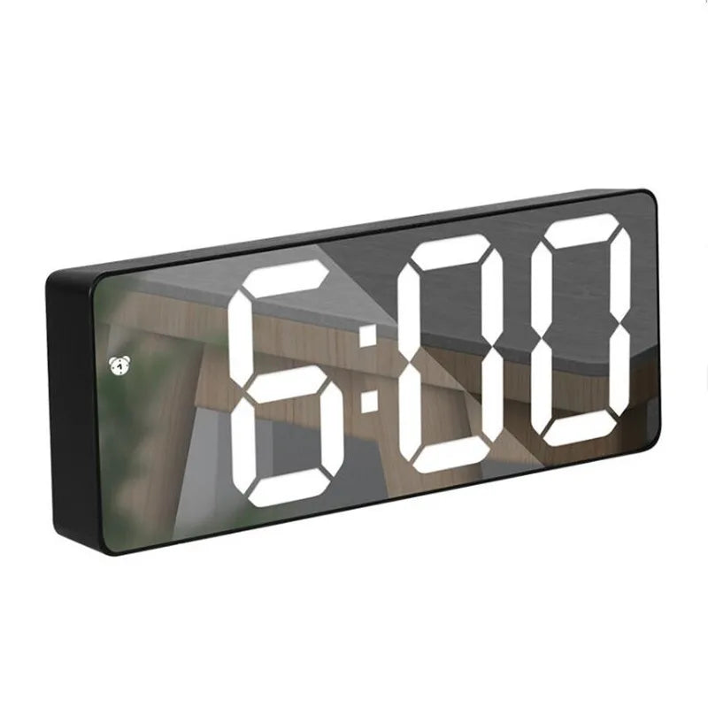 Acrylic/Mirror Digital Alarm Clock Voice Control Snooze Night Mode Table Clock 12/24H Anti-disturb Funtion Electronic LED Clock
