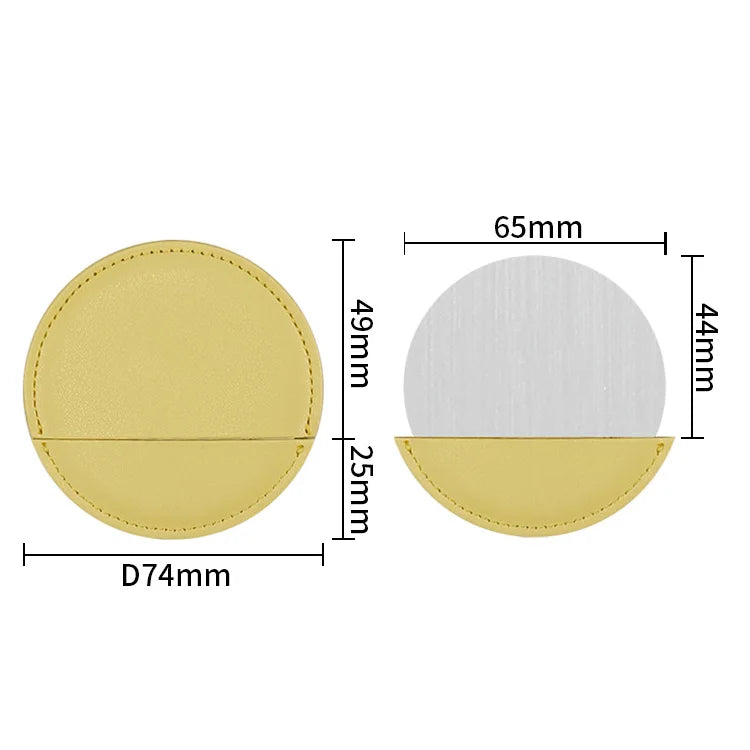 YY PU Leather Round Compact Mirror Compact Pocket Mirror Mirror with Leather Case