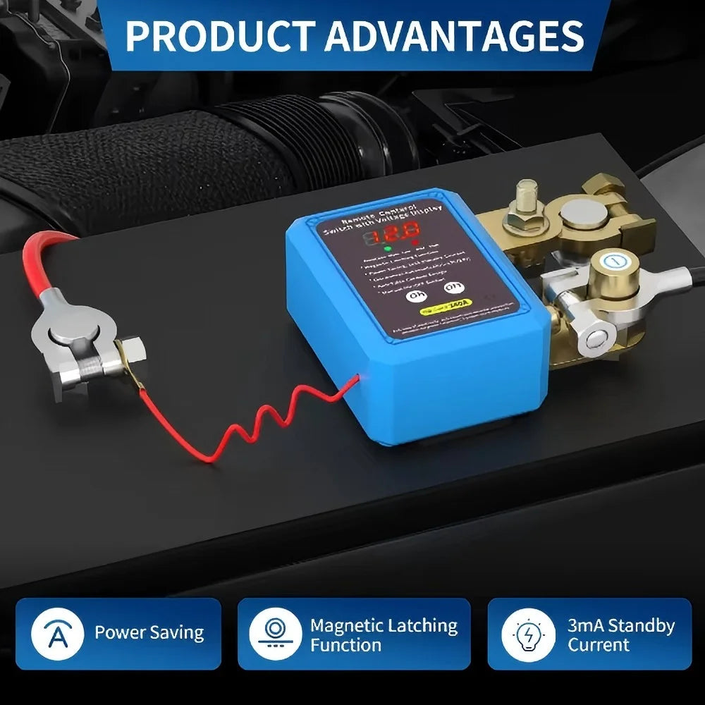 240A Circuit Breaker 12V Remote Battery Disconnect LED Voltage Indicator Automatic Power Switch Remote Control Switches