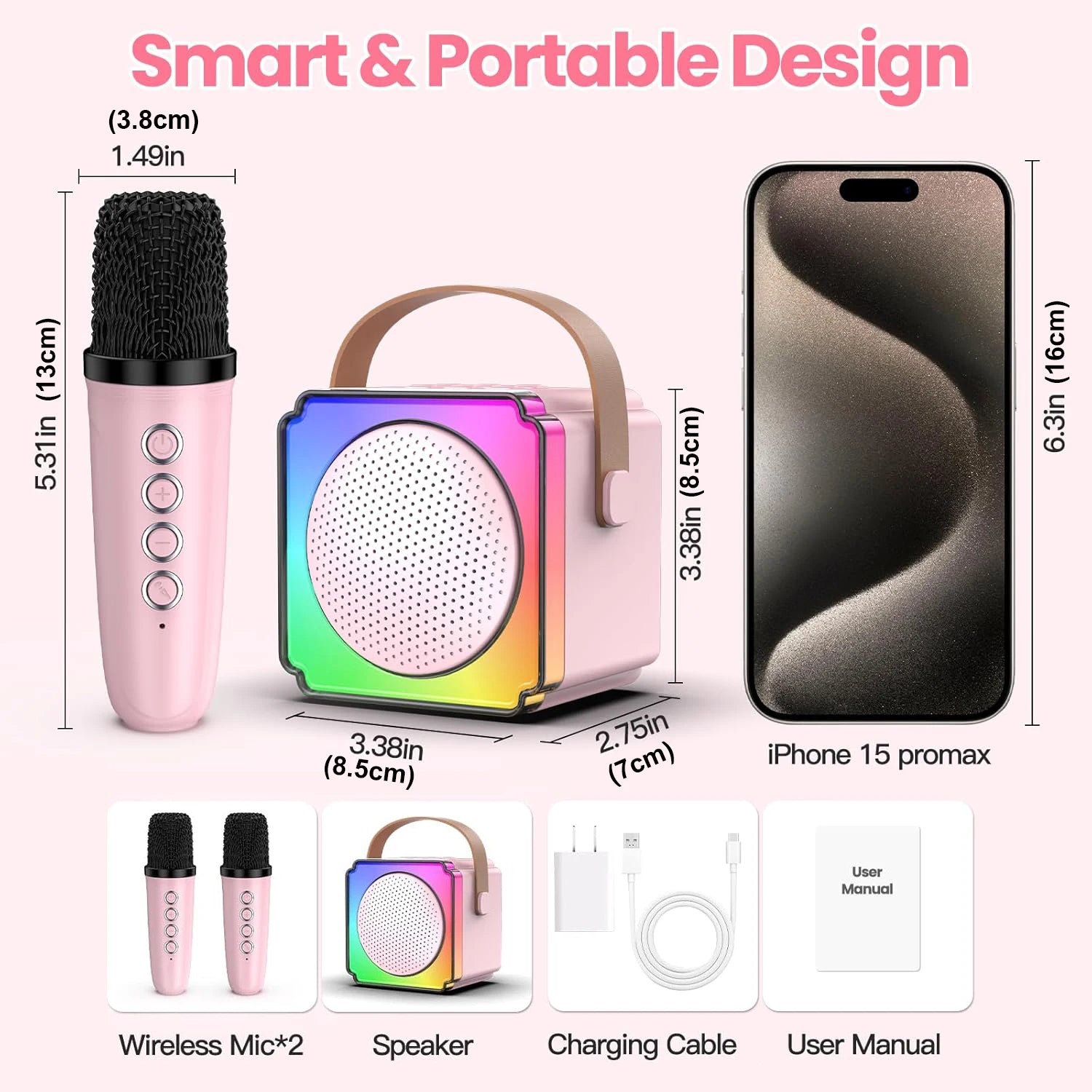 P8 Ali Baba Wireless RGB Karaoke Machine Speaker for Party Singing Music Events and Fulfilling Various Entertainment Purposes
