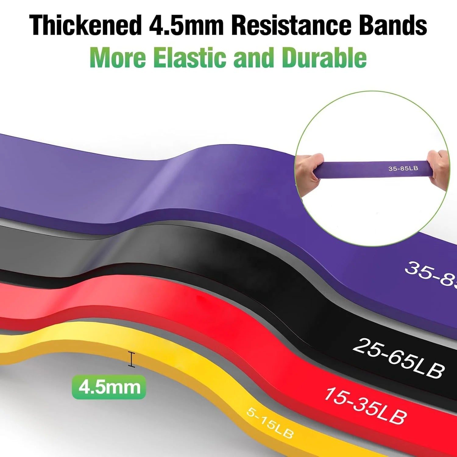 Latex Rubber Long Pull up Resistance Bands with Handles Strength Training Gym Workout Fitness Bands for Exercise Body Building