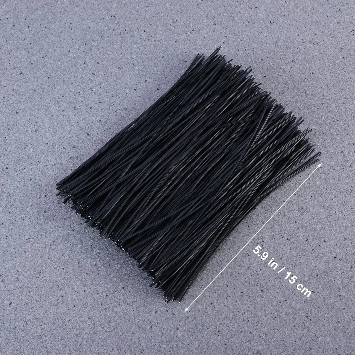 500pcs 15cm Galvanized Iron Wire Wired Earphones Cable Organizer Wired Earphones (Black)