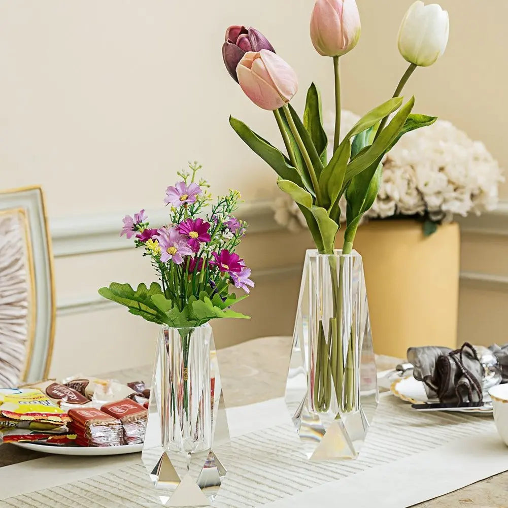 Modern Home Decoration Custom Tabletop Acrylic Flower Vase Geometric Customized Color for Floor Use