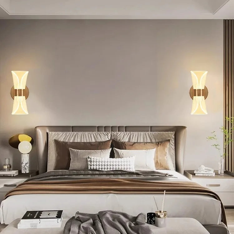Minimalist Modern Bedside Lamp Creative Bedroom Living Room Nordic Led Ultra Bright Aisle Background Wall Light