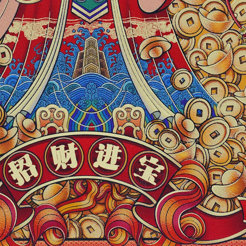 Chinese Style Brass Solid Wood Wealth Attracting Decoration Tabletop Use for Home Office Shops-High Quality Metal Arts Showpiece
