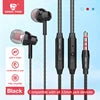 3.5mm Wired Headphones D21In Ear Headset Wired Earphones with Microphone Bass Stereo Earbuds Sports In-line Control for Phones