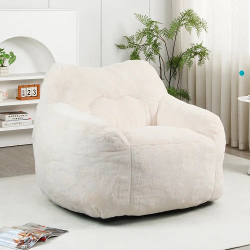 Modern Style Home Furniture Customizable Lazy Bean Bag Sofa with Space-Saving Backrest Soft Foam Filled for Bedroom Use
