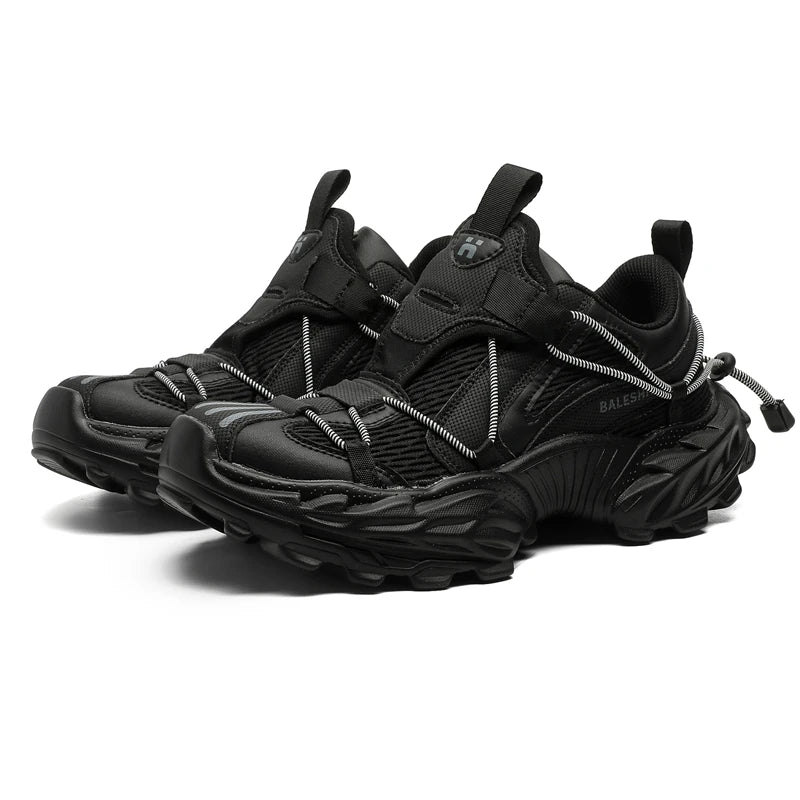 Men Women Modern Chunky Sole Sneakers Adjustable Strap Shock Absorption Technology Supportive Ankle Collar for Gym Daily Wear