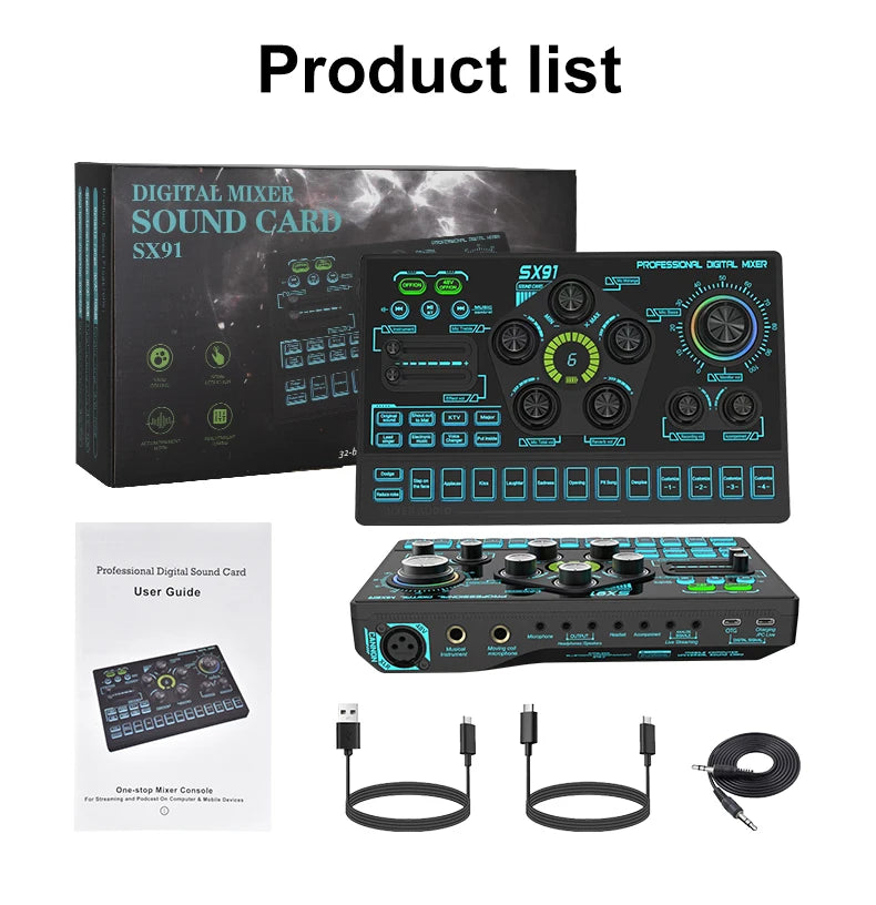 Podcast Equipment Bundle Podcast SX91 Studio Mic Phone Recording Music Studio Audio AdiuMachine Recording Kit Studio Ki