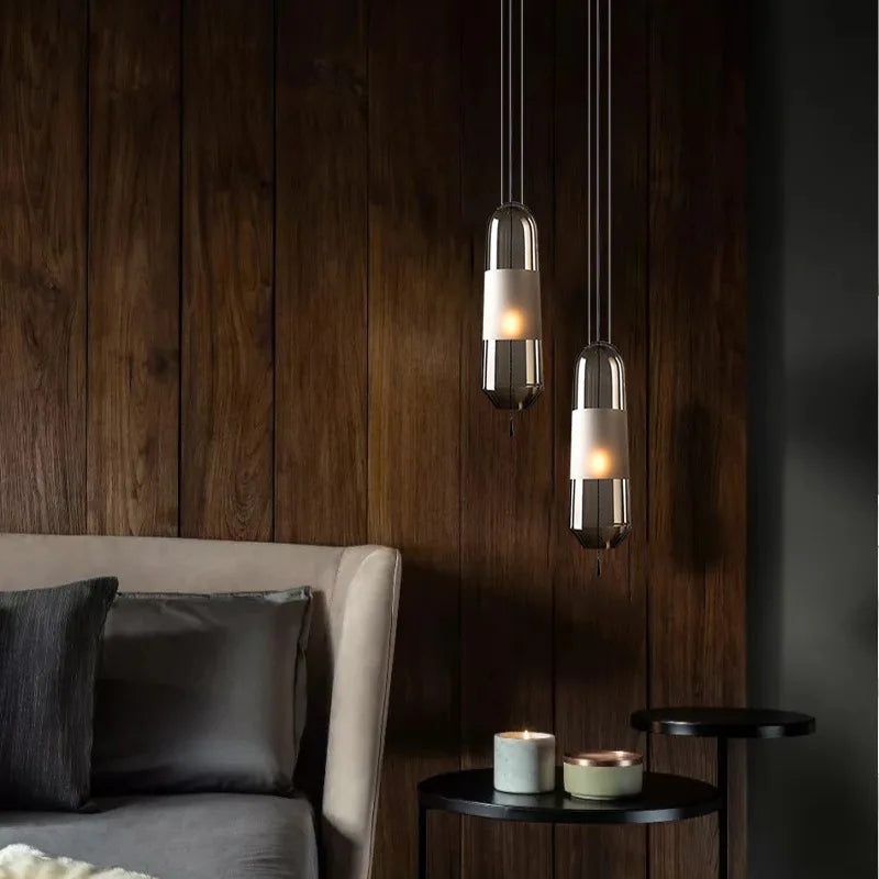 Nordic Glass Pendant Lamp Minimalist Creative Restaurant Pendant Light Bedroom Hanging Light Modern Decorative Lighting Fixtures