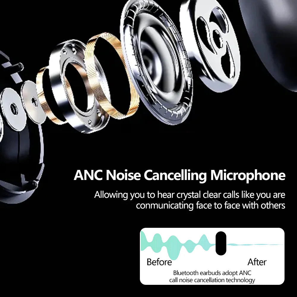 Kinlan Ipx7 Waterproof Bluetooth Earphones TWS Intelligent Noise Reduction Wireless Bluetooth Earbuds In-ear Wireless Headphones