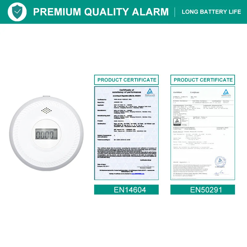 ANKA AJ-962SCW Home Safety Wi-Fi Smart Smoke Carbon Monoxide Alarm Dual Protection CE European Approval Electrochemical Sensor