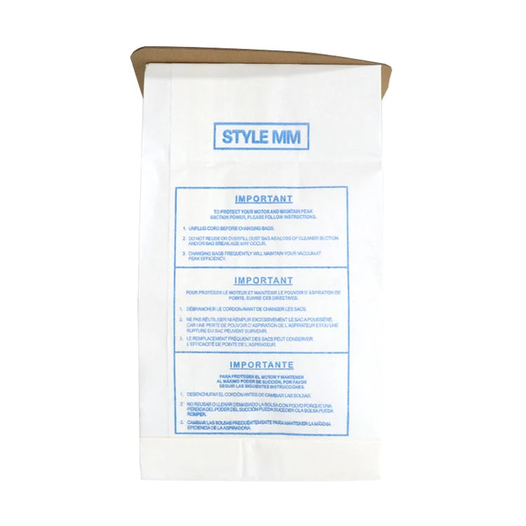 Best Selling High Quality Paper Dust Filter Bags for Eureka Style MM Vacuum Cleaners Part