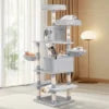Extra-tall 67-inch Multi-tiered Tree Tower Heavy-duty Structure with Scratching Posts  Integrated cat Bed with Hanging Fur Balls