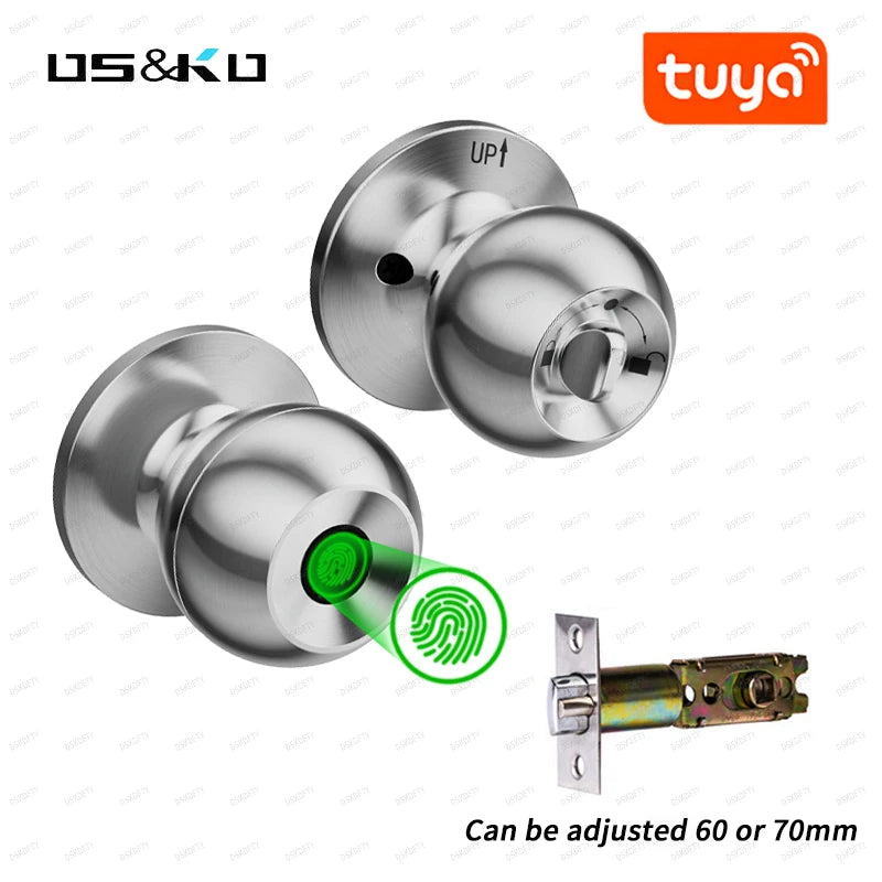 Wholesale Bathroom Tuya Smart Knob With Key Fingerprint Bathroom Hardware Accessories Door Lock