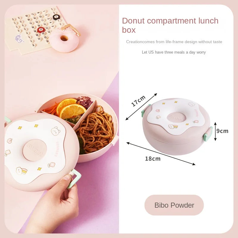 Hot Sale Cute Donut Insulated Lunch Box Microwave-Friendly Fruit Storage for Travel Camping Student Office Outdoor Picnic