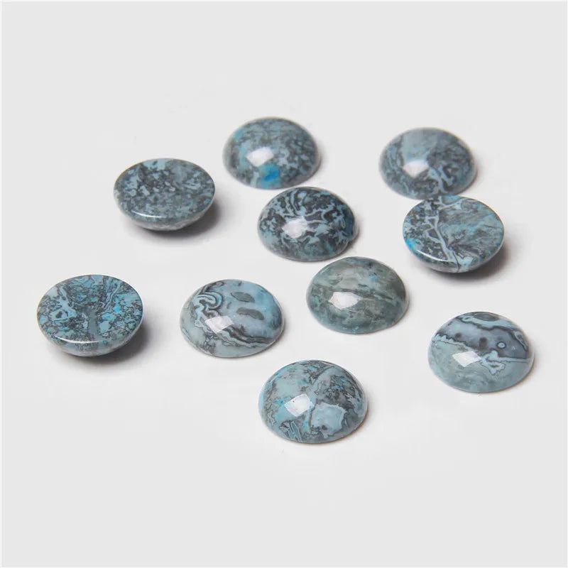 4/6/8/10/12/14mm Natural Stone Cabochon Round Semi-precious Cameo Fit DIY Ring Earring Bracelet Jewelry Making Finding 10pcs/lot