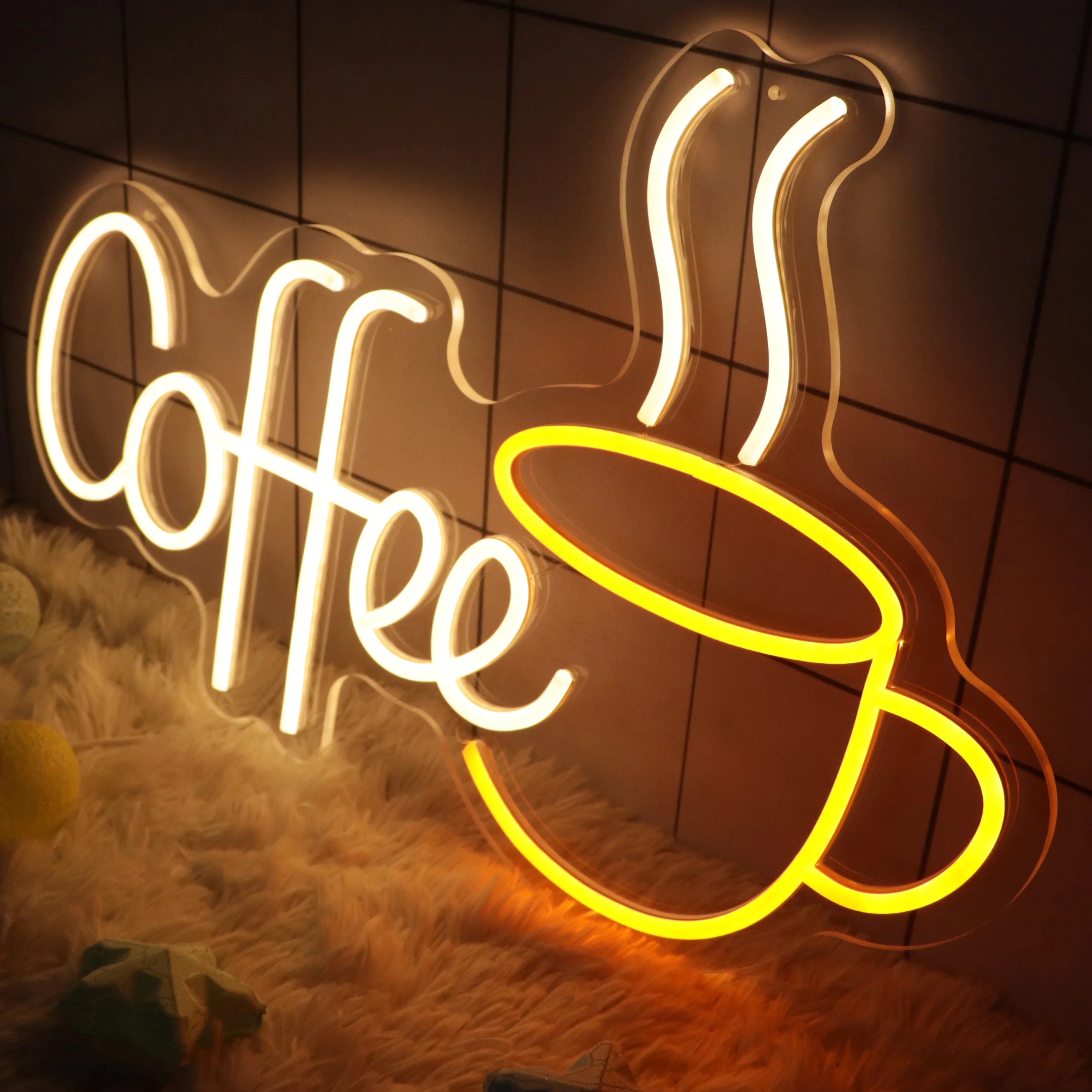 Coffee Shop Neon Sign Store Business logo Design Led Light up Sign Wall Shop Decoration Neon Sign Light for Wall Decor