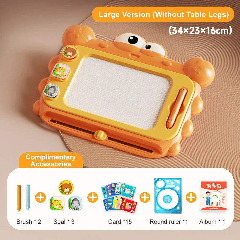 Kids Oversized Drawing Board Magnetism Writing Pad Geometry Seal for Toddlers 2-4 Years Old Graffiti Toy Baby Drawing Tray Table