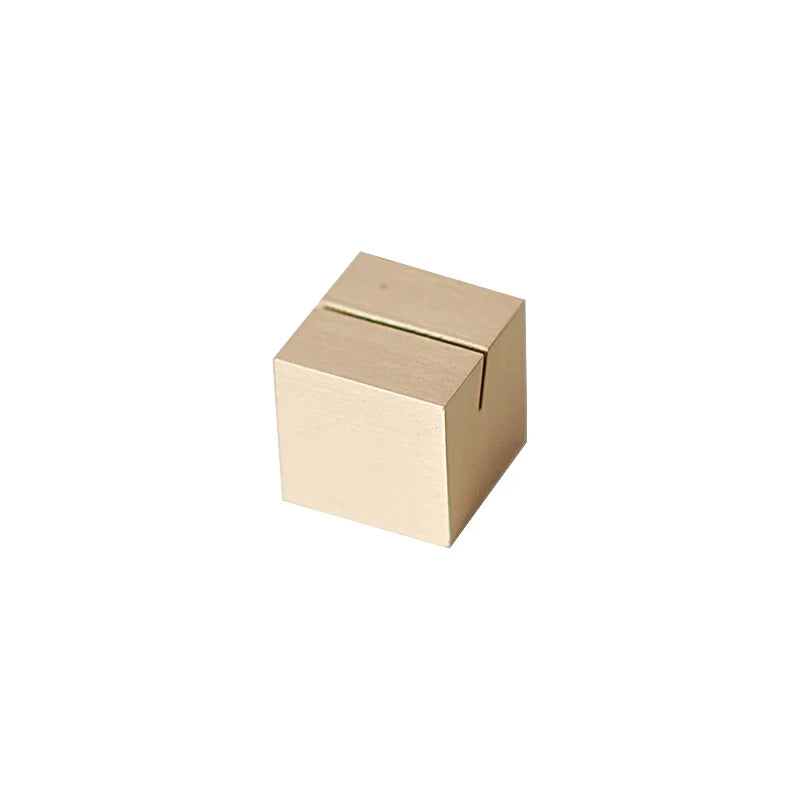 Mordem  Personalized Brass  Table  Card Holder Price Tag Holder Business Card Desktop Table Card Holder Photo Clip Cube Stand