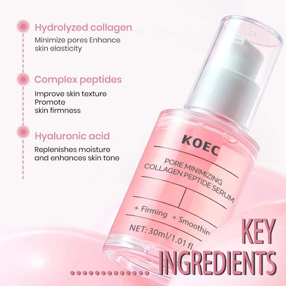 KOEC Minimizing Collagen Peptide Serum Ampoule Collagen Serum for Face Hydrating  Anti-aging Skin Care Private Label OEM