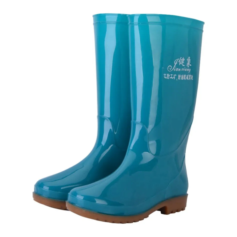 Women's Mid Tube Rain Shoes Labor protection Water Shoes, Rubber Shoes, Waterproof and Anti Fouling Rain Boots