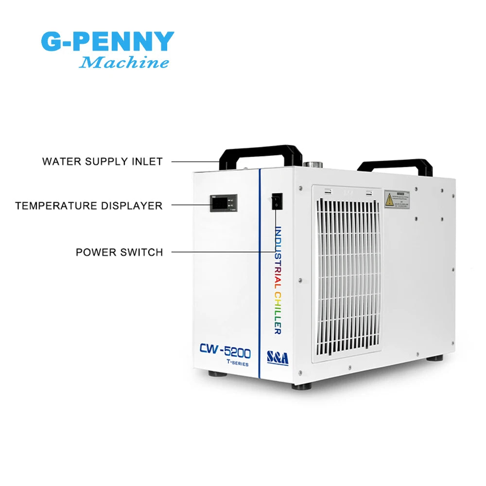 S&A CW-5200 Industrial Chiller 1400W Water Cooling Capacity for CO2 Laser CNC Router Machine