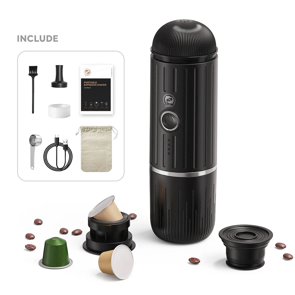Factory Price Custom COFETO CP028 Portable Espresso Capsule Coffee Maker 15-20Bar Pressure USB Battery Powered Compatible