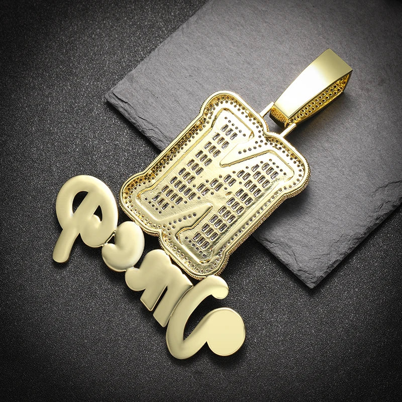 Customized  Moissanite Link Chain Necklace for Men Hip Hop Style with Gold Plating Brass Main Stone Brass Material