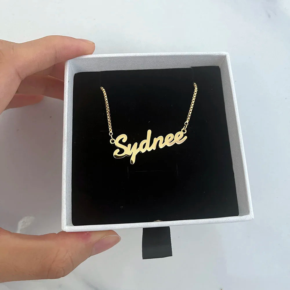 Wholesale Custom NAME Jewelry Pvd Plated CE Testing No Fade Stainless Steel Necklace for Women Kid Gifts