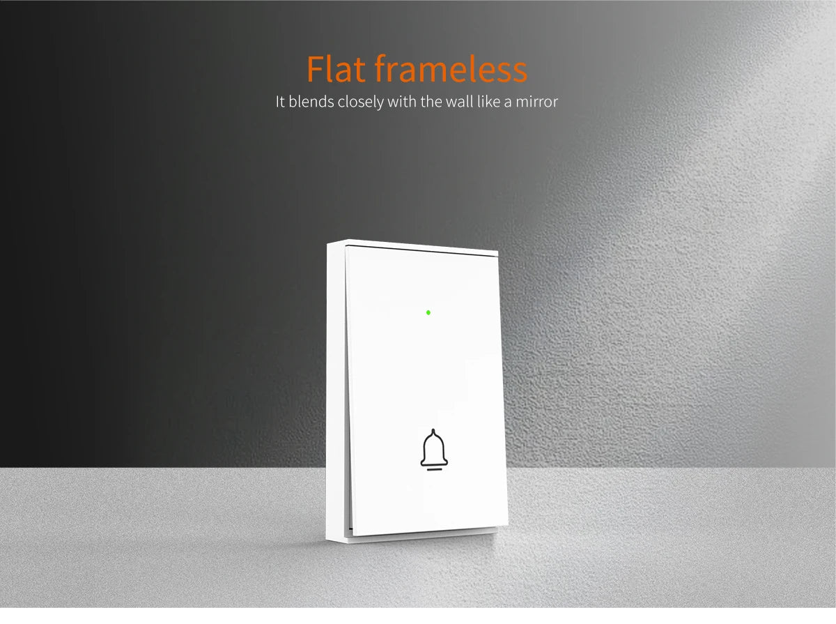 Staniot 433MHz Welcome Intelligent Wireless Doorbell Smart Door Bell Button with Battery for Home Burglar Security Alarm System