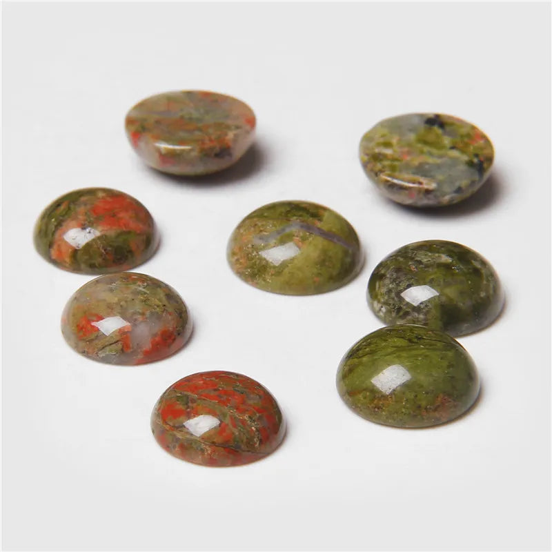 4/6/8/10/12/14mm Natural Stone Cabochon Round Semi-precious Cameo Fit DIY Ring Earring Bracelet Jewelry Making Finding 10pcs/lot