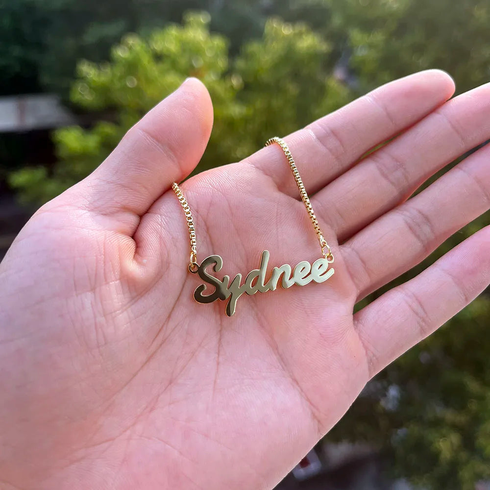 Wholesale Custom NAME Jewelry Pvd Plated CE Testing No Fade Stainless Steel Necklace for Women Kid Gifts