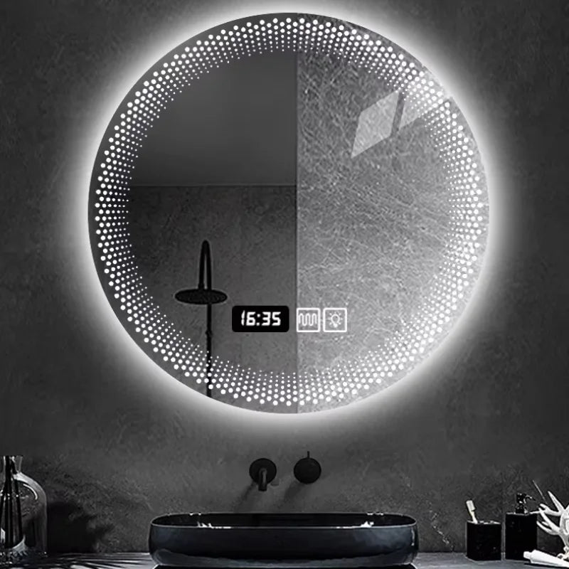 Modern LED Wall-Mounted Smart Defogging Bathroom Mirror with Light