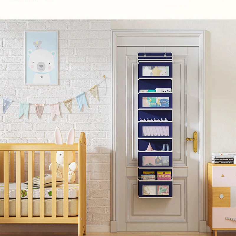 Foldable Wall Mount Hanging Organizer Storage over Door 5 Large Pockets for Toy and Stuffed Animal for Wardrobe Use