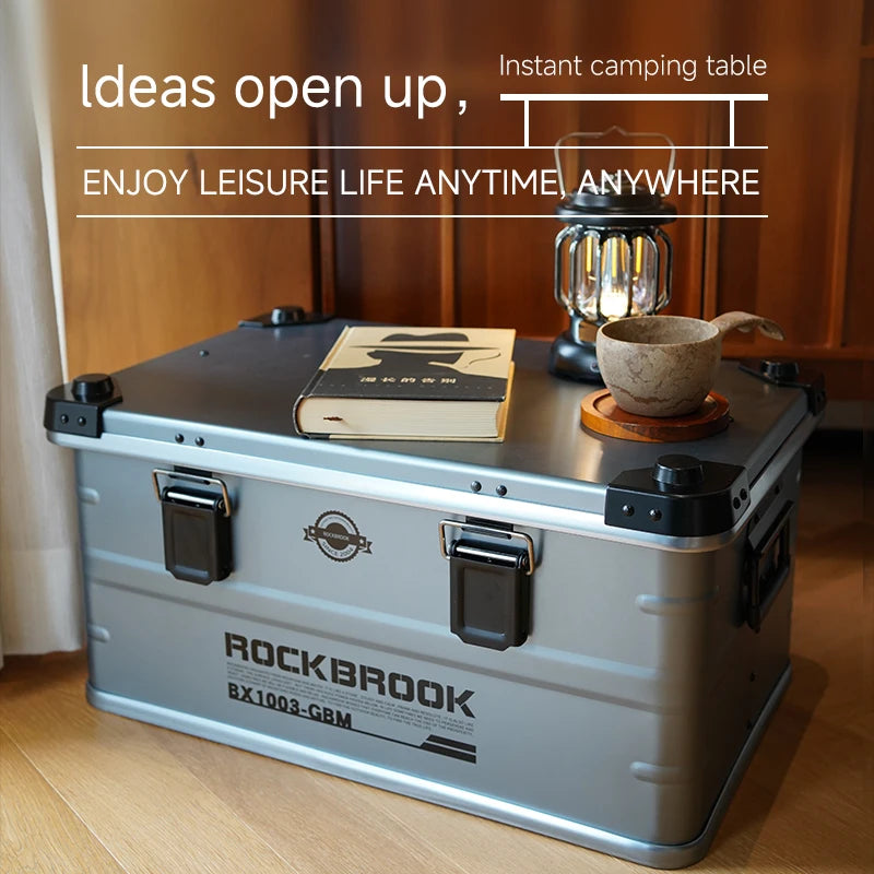N16 50L Aluminium Bus Box Large Metal Storage Container for Rockbrook for Garage Kitchen Camping Storage