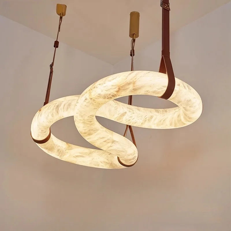 Manufacturers Wholesale High-grade Spanish Natural Marble Chandelier Designer Round Long Marble Lamp
