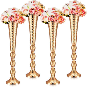 Factory Price Wedding Decorations Gold Iron Vase Pillar Indoor Greek Vases Artificial European Arrangement for Anniversary