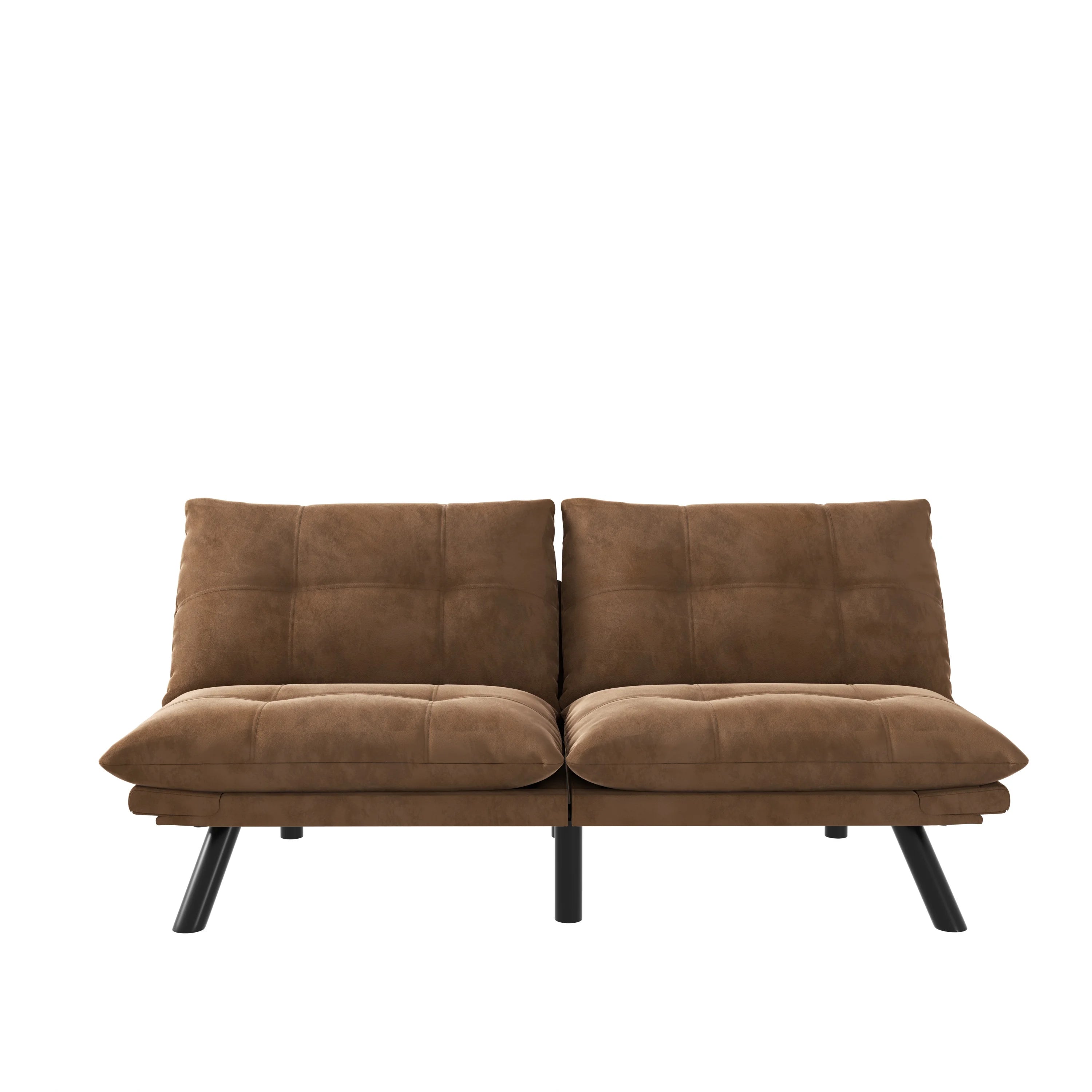 Convertible Folding Sofa Bed 2 Seater Modern Upholstered Sleeper Adjustable Armrests Backrest Space Saving Twin Sofa Apartment