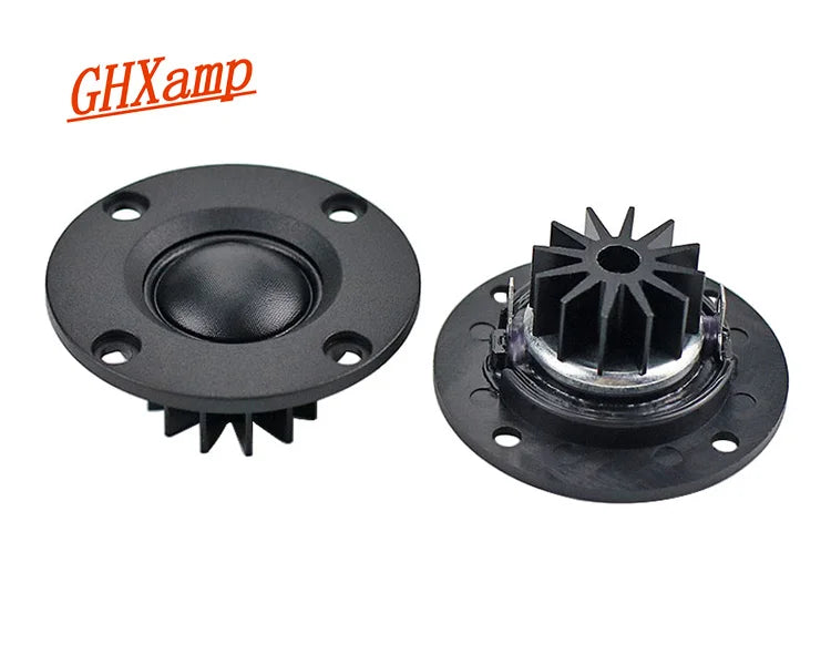 1 Inch Tweeter Speaker 6 ohm 30W Hifi Soft Dome Silk Film Treble Loudspeaker Neodymium Toothed aluminum heat sink 2pcs