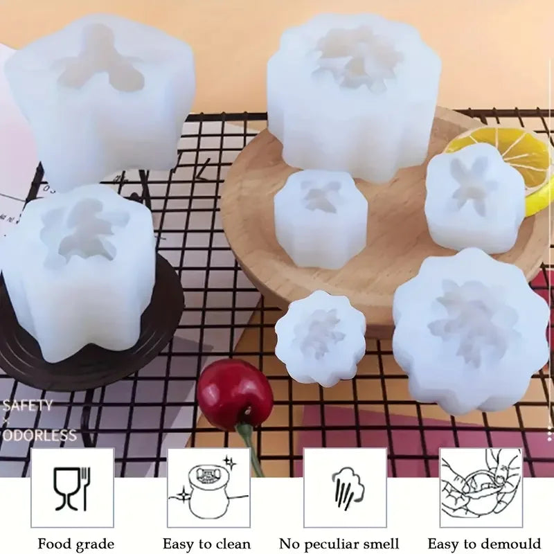9pcs Succulent Plant Silicone Mold for Resin Crafts Scented Candle and Diffuser Gypsum Mold for Desktop Decorative Items