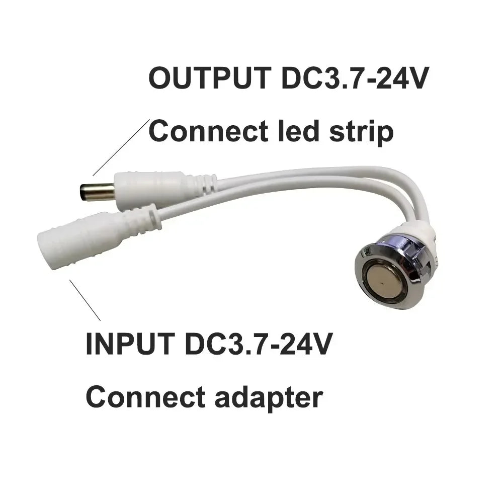 DC 5V-24V Touch Sensor Dimmer Switch for LED Strip Lights Stepless Brightness Control 12V/24V Rated Capacitive Type