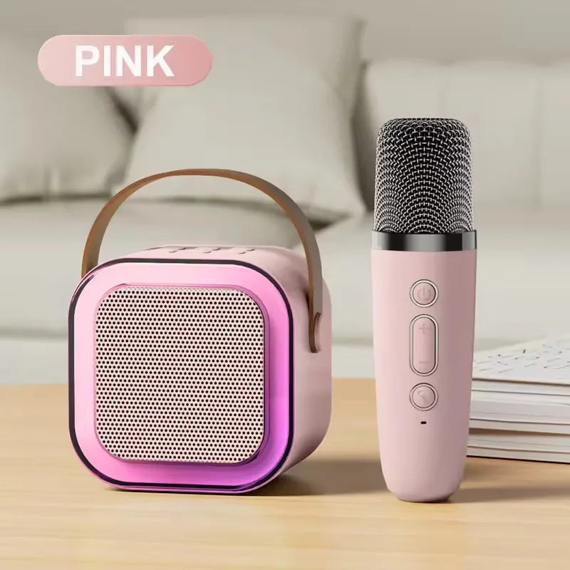 K12 Mini Portable Audio Integrated Microphone Home Singing Karaoke Family Wireless BT Outdoor Portable Speaker with Mics