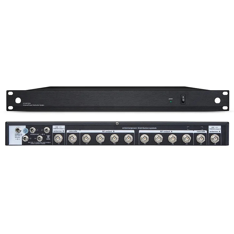 UA844+UA874 Simple Style Professional Wireless Microphone Signal Amplifier 10 Channels Antenna Distribution System