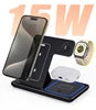 Wholesale Portable 3 in 1 Multifunction Fast Wireless Charging Stand 15w Phone 3 in 1 Foldable Wireless Charger
