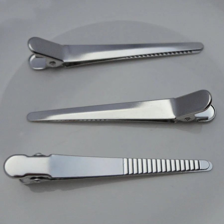 50PCS/bag 8.0cm 3.15 Inch  Forceps Shape Metal Alligator Clip Long Hair Clips Hairpins for DIY Women Hair Accessories