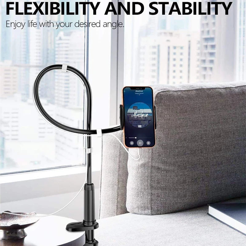 Lazy Goose Neck Long Arm Adjustable Mobile Phone Accessories Mount Clip Bracket Stand Cellphone Holder