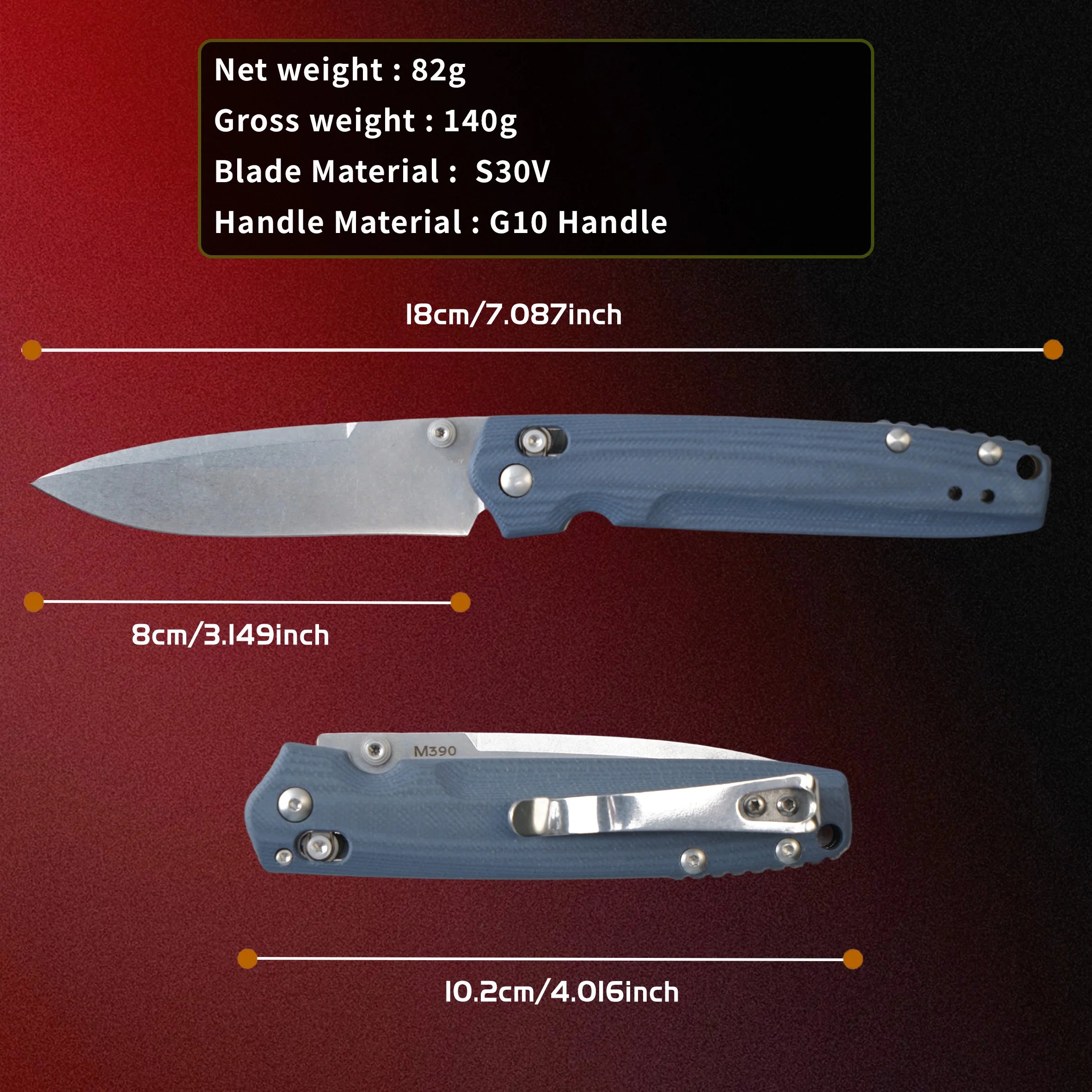 Brand New Spot Goods  Self Defense Tactical Ops Folding Knife with M390 Steel for Outdoor and Security Use