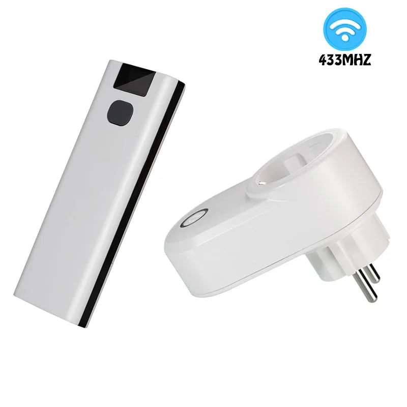 Wireless Remote Control Switch Electrical Outlet Smart EU Wall Socket and 433mhz Transmitter 220V 15A Plug for LED/Light/Lamp