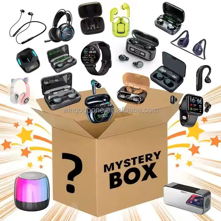 100% Winning the Mystery Award Gift Box Smart Watches Brand Earphones Phone Brand Speaker Lucky Surprise Mystery Box